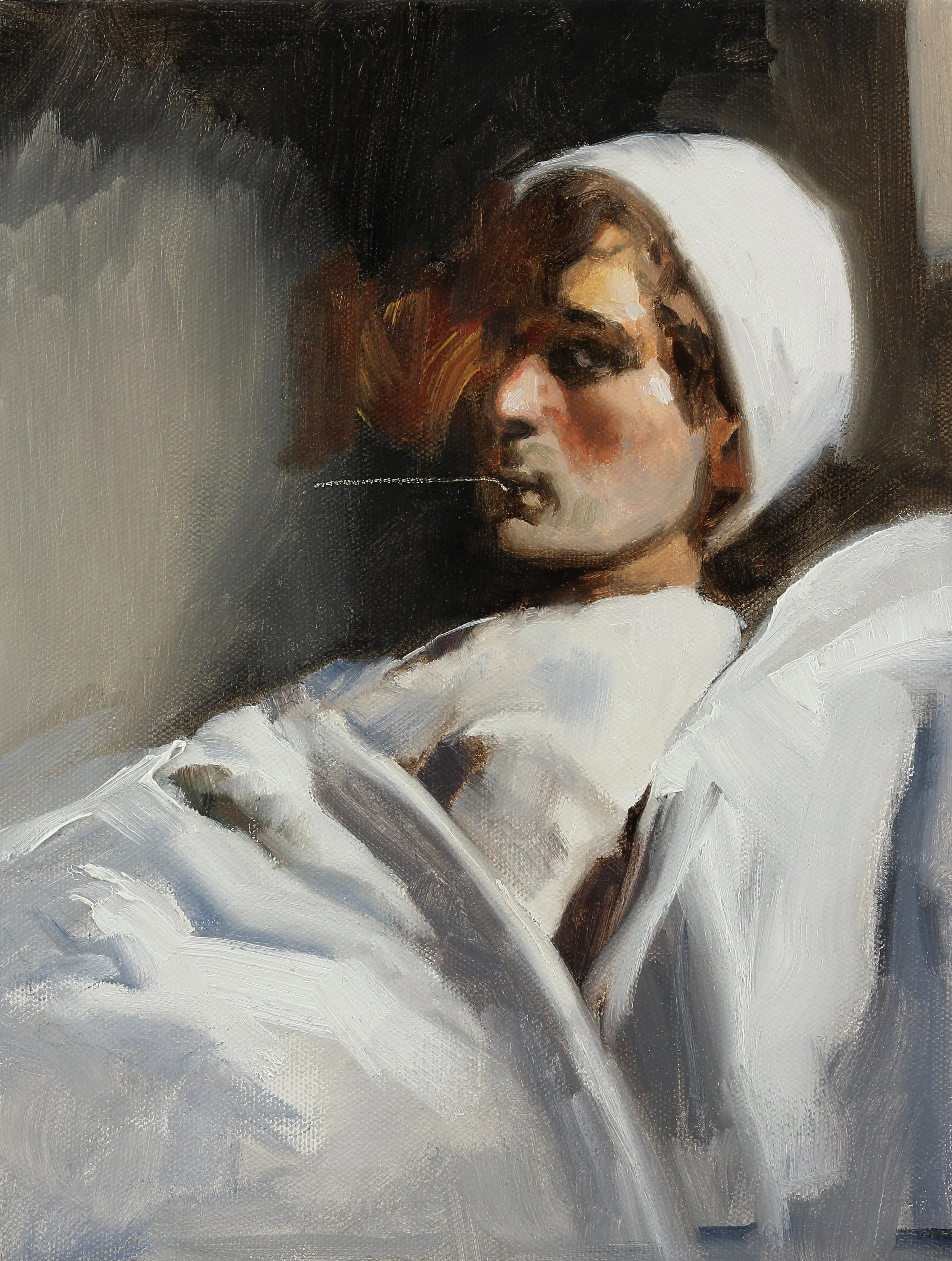 Recovery Ward 9x12 oil on canvas