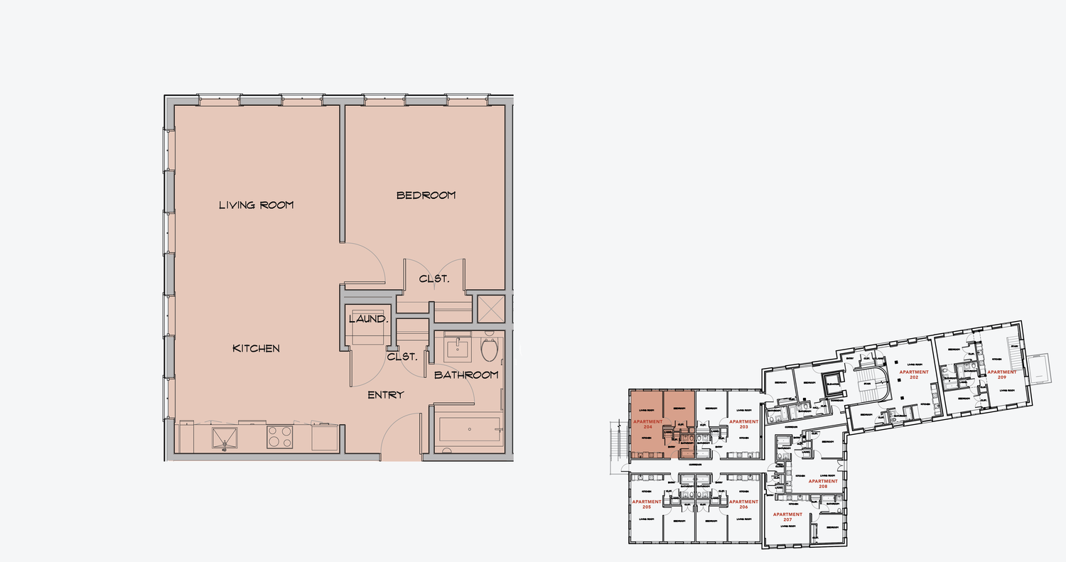 APARTMENT 204 1 BEDROOM, 1 BATH APPLY NOW
