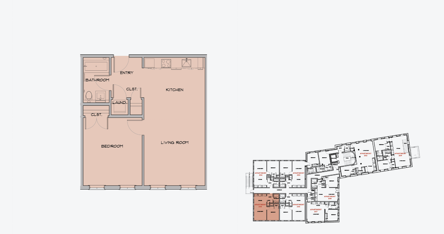 APARTMENT 205 1 BEDROOM, 1 BATH APPLY NOW