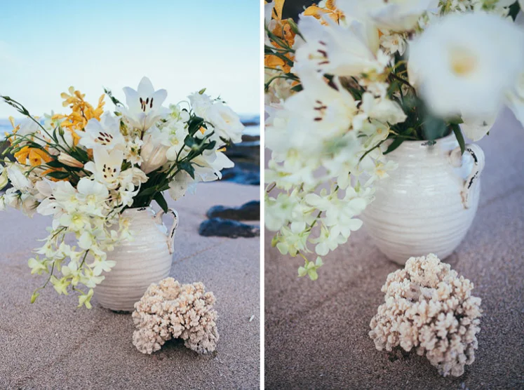 Costa Rica wedding florist with coral