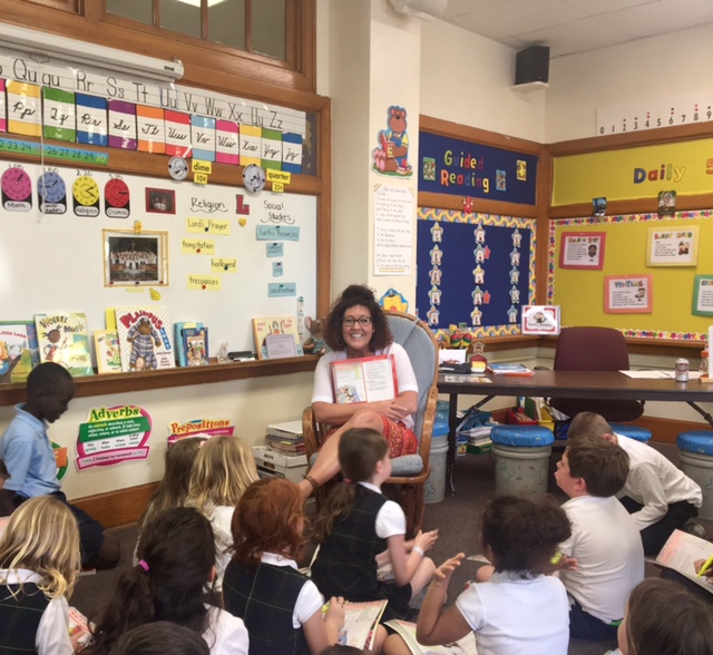 Renee Loftus enjoys a teaching moment with her students.