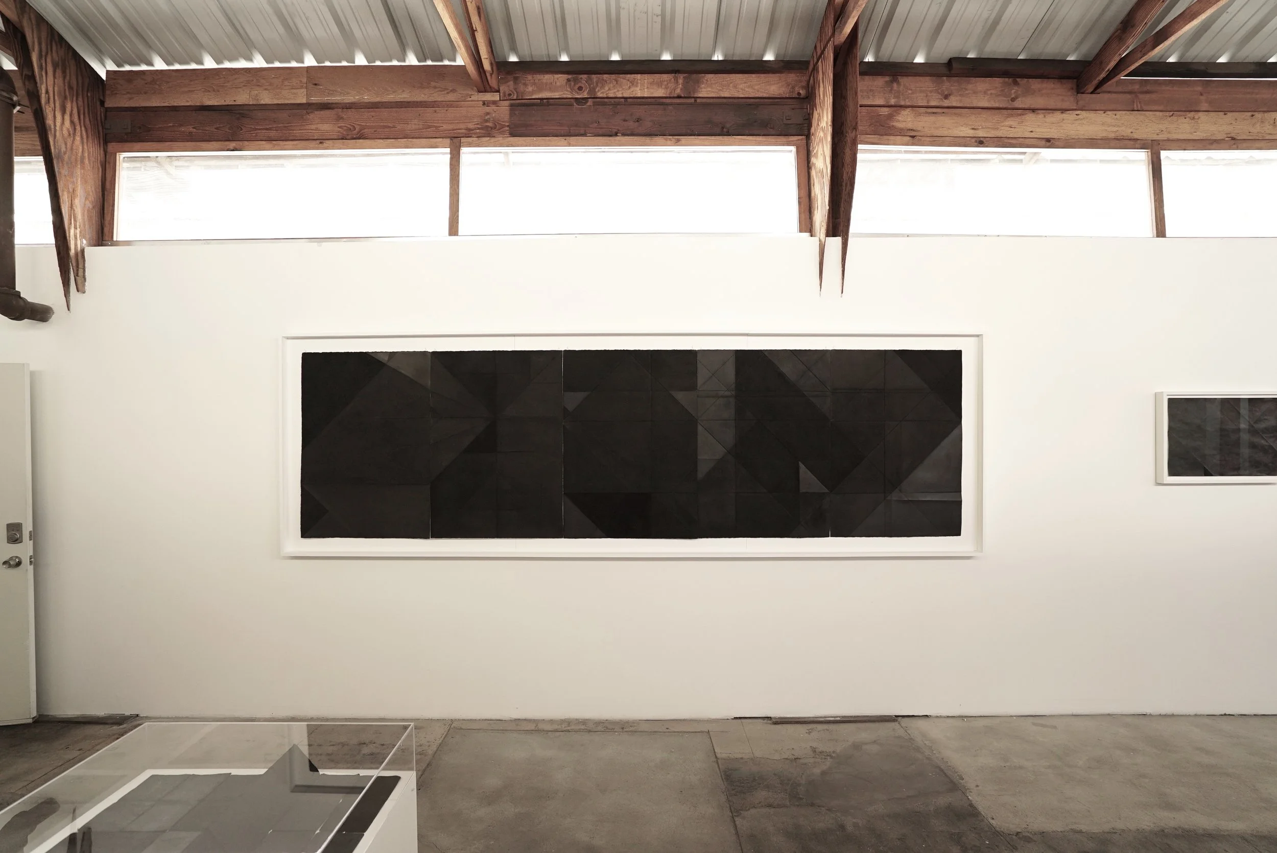 Tectonic, 2018 Compressed Charcoal, Iron Oxide, Pigment, Oil-bar, Wax on paper 41.5 x 148” Pentaptych