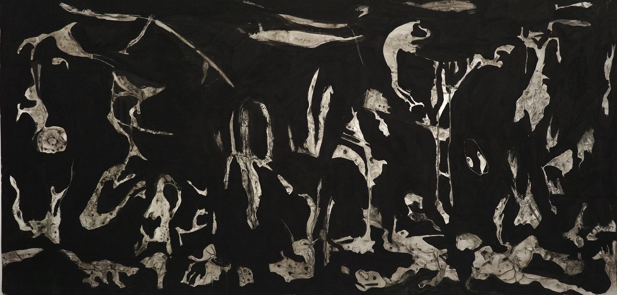 Black Butter. Ink and tempera on paper. 29" x 60"
