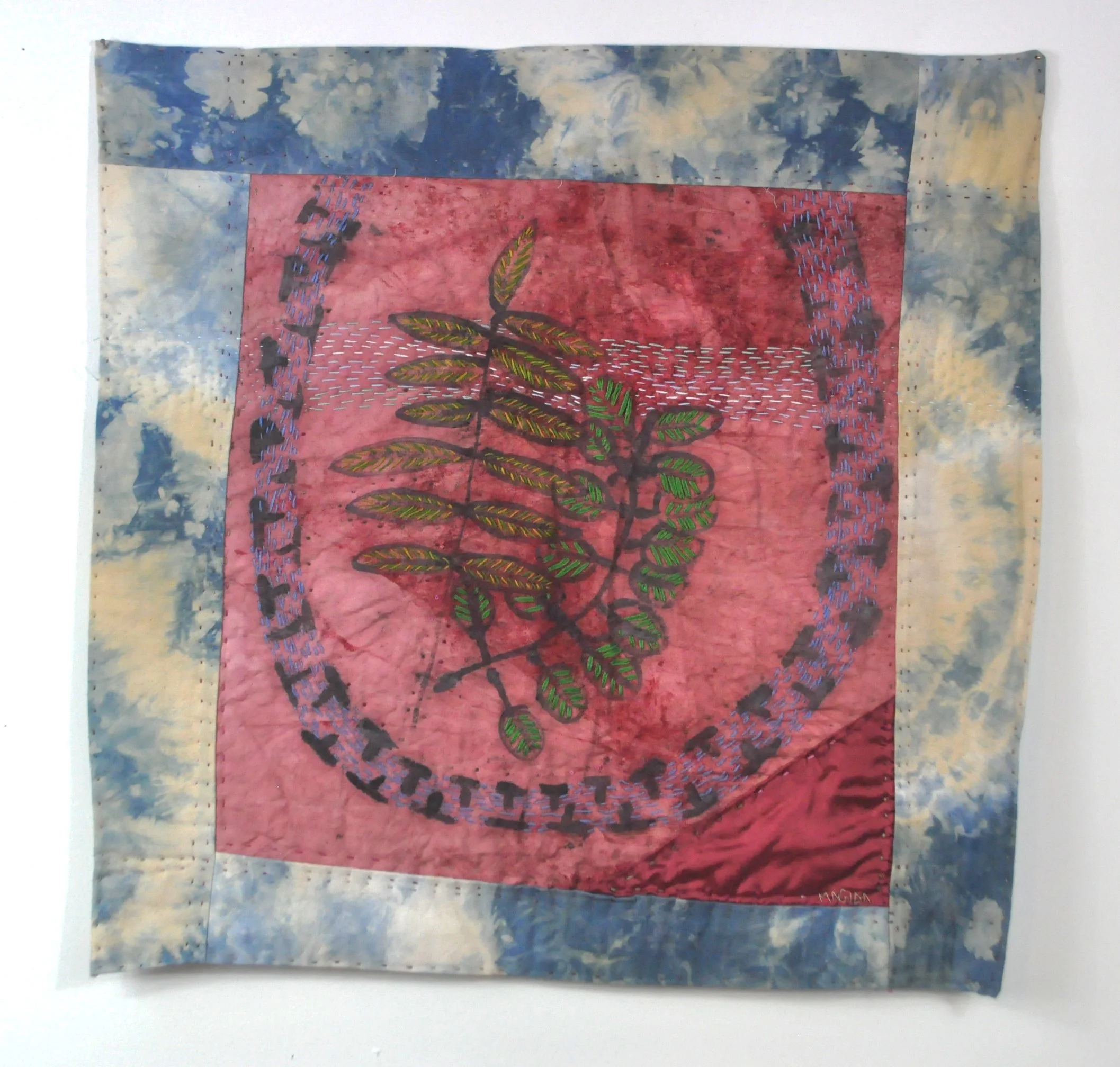 "Triumph"
hand embroidery, natural dyed fabric, batik, wall hanging
2022