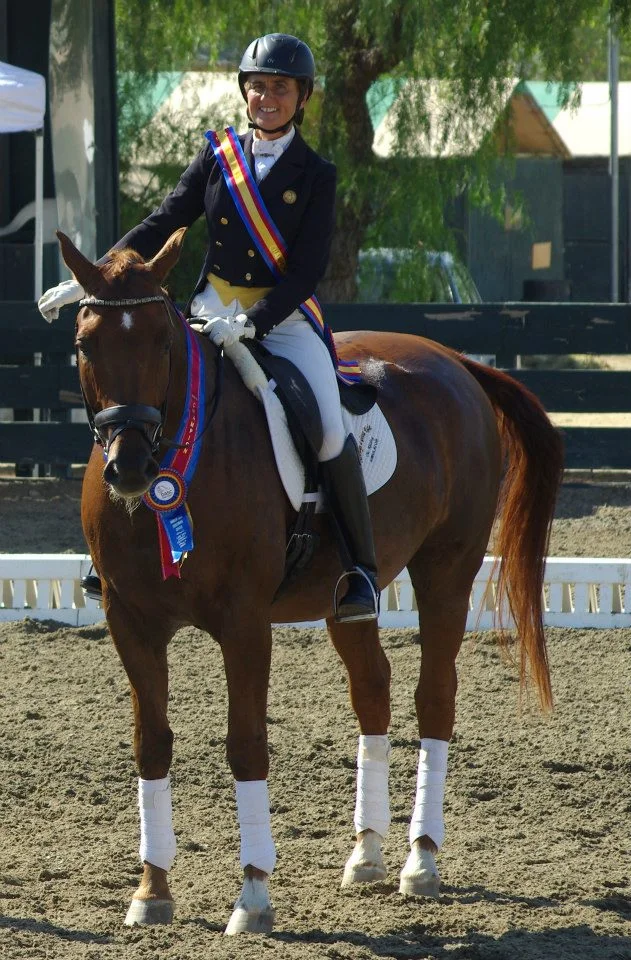 Barbro on her Grand Prix horse in California, 2012