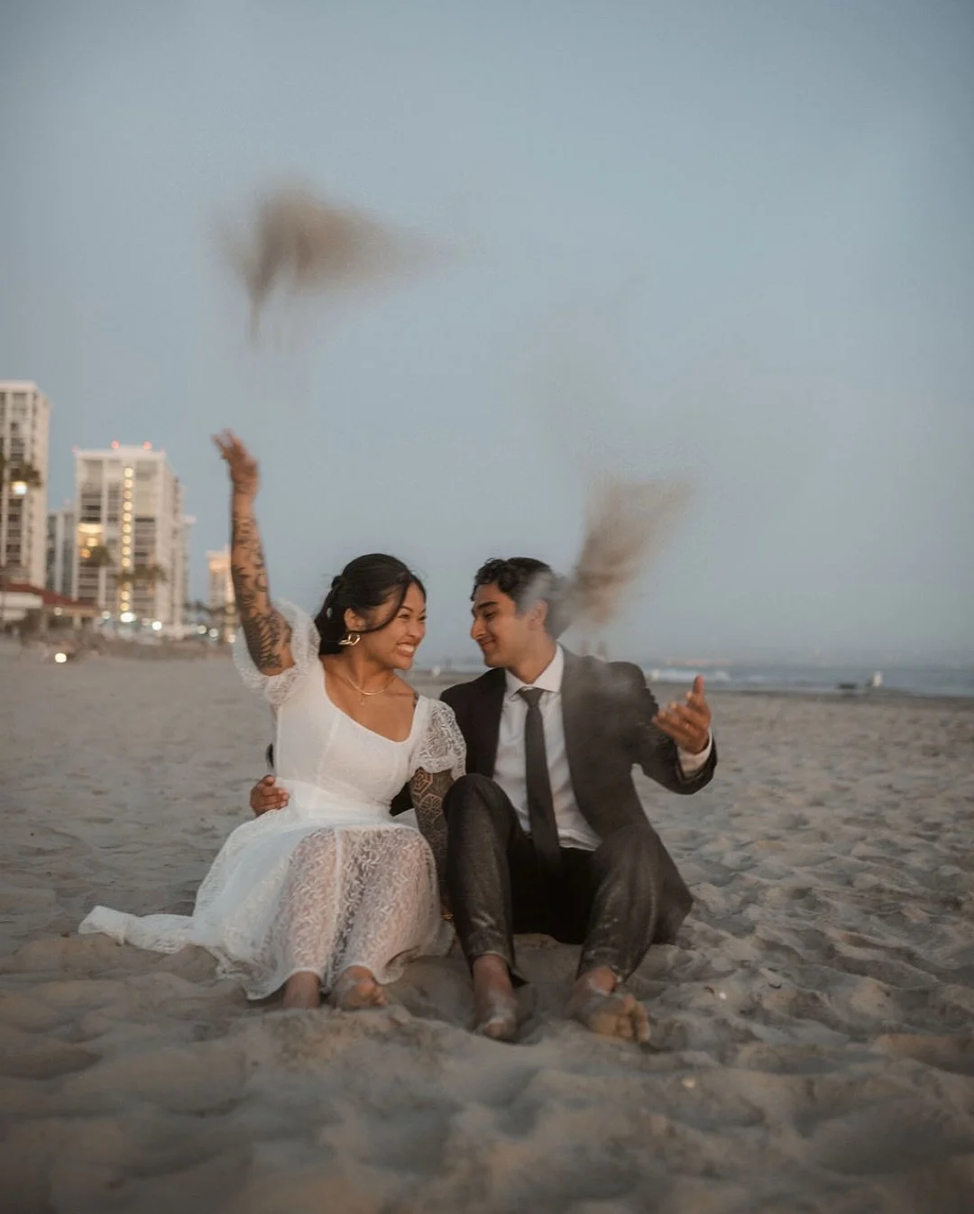 Sandy love with these two gorgeous humans 🤍 @kirabooter @aaryanbooter 
.
.
.
.

#sandiegoweddingvenue  #vogueweddings  #weddingphotoinspiration #voguewedding #shellbeach #sandiegoweddings  #thewed #sandiegowedding  #caratsandcake  #authenticlovemag 