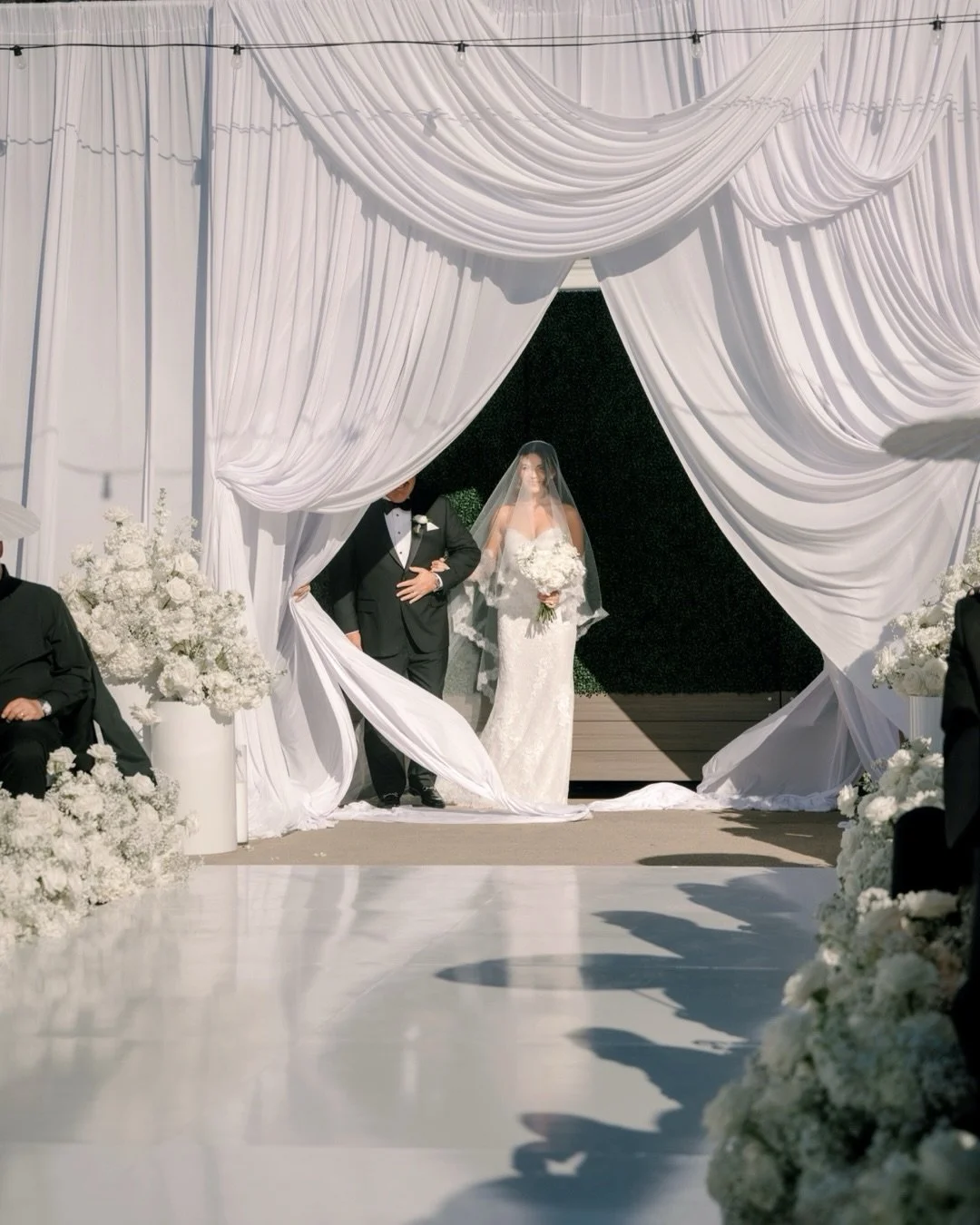 More moments from Alyssa + Justin&rsquo;s perfect day. It takes a village, and this village delivered for our dream couple 🤍@lyssaamolinaa @justin.molina05 . 
.
Planner @blissevent @blissevent_korie 
Venue @laubergedelmar 
MUA @facebyraymie 
Video @