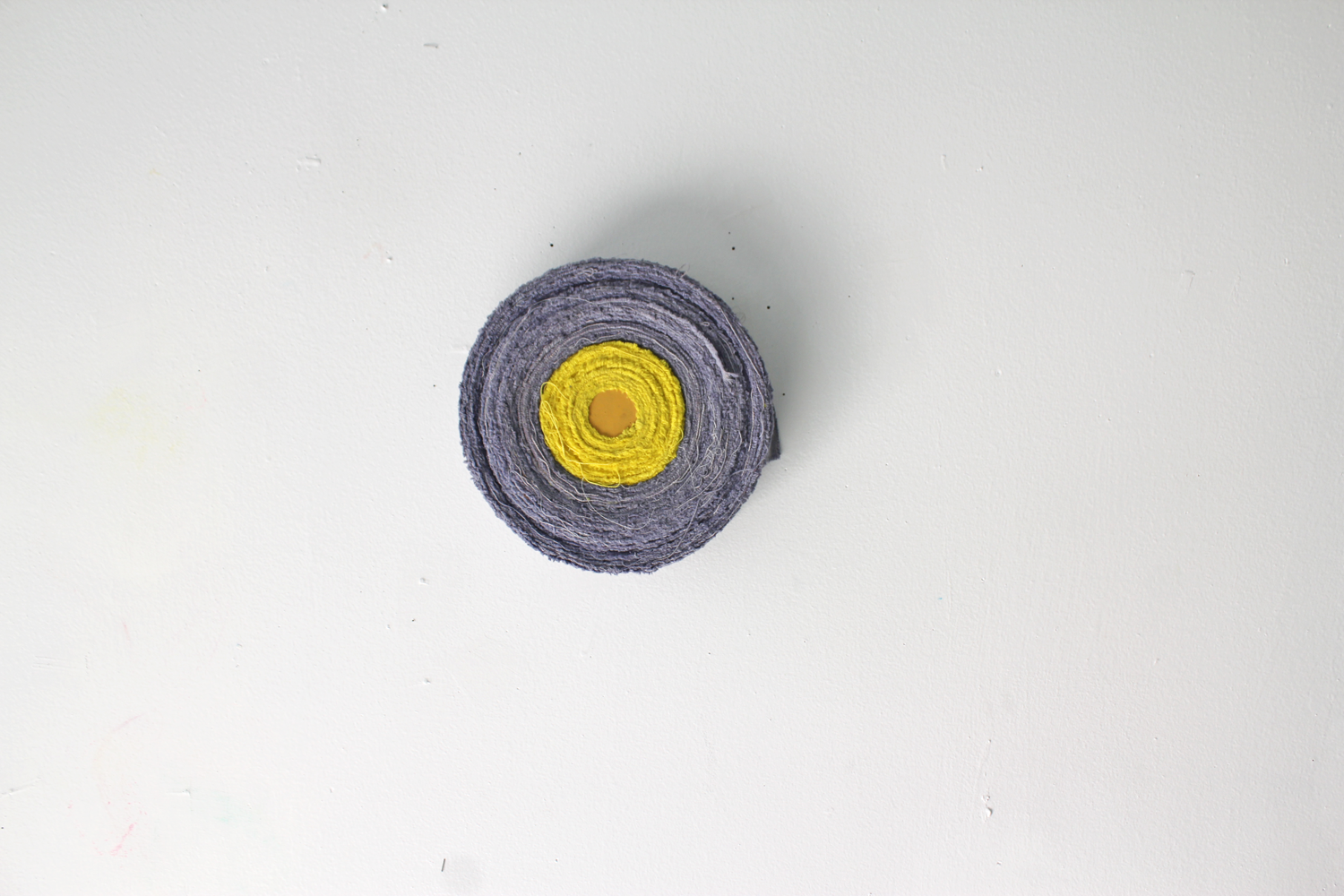 Sun , 2015 dyed canvas, thread, acrylic on wood