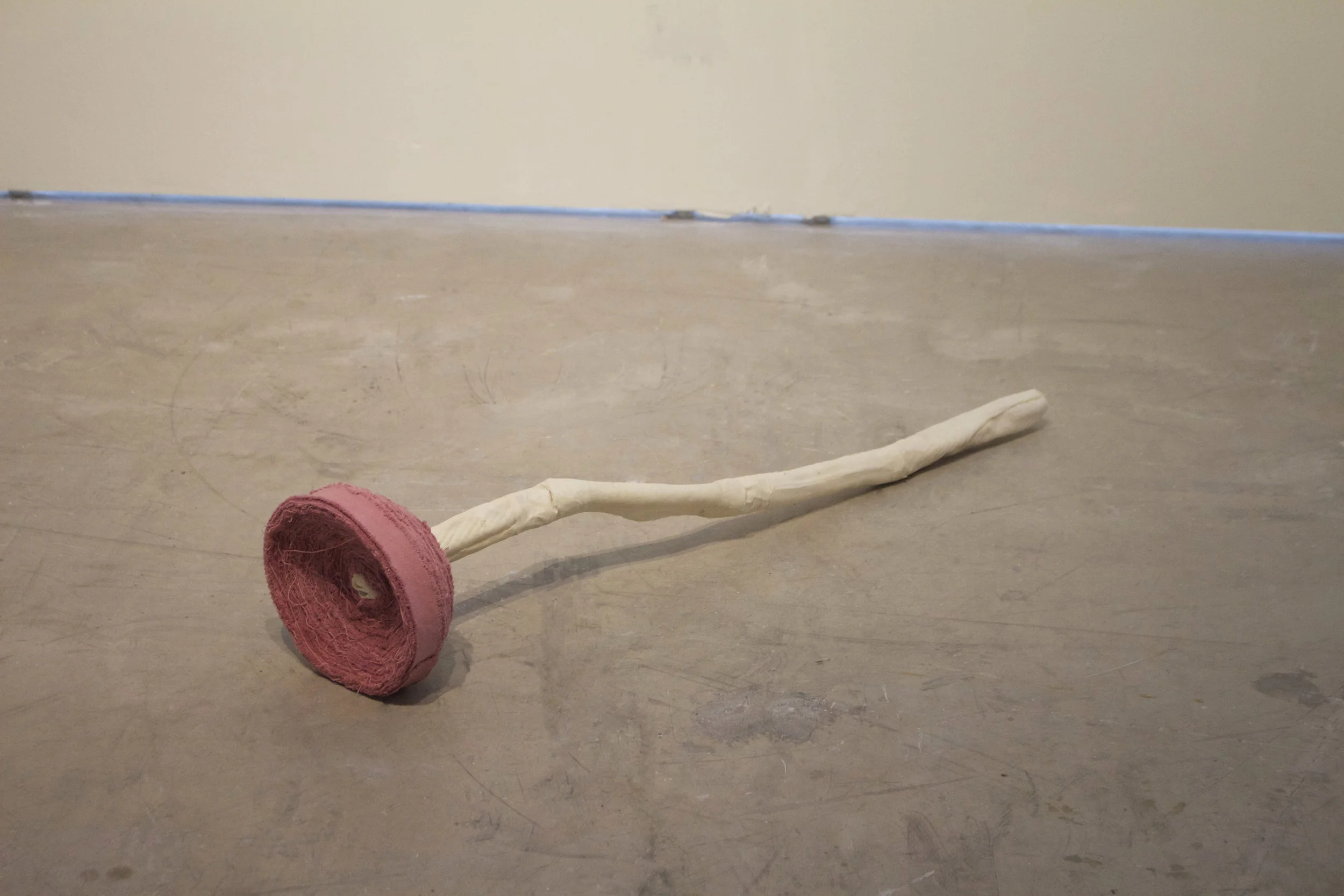 Long-stemmed Rose , 2015 dyed canvas, thread, rawhide