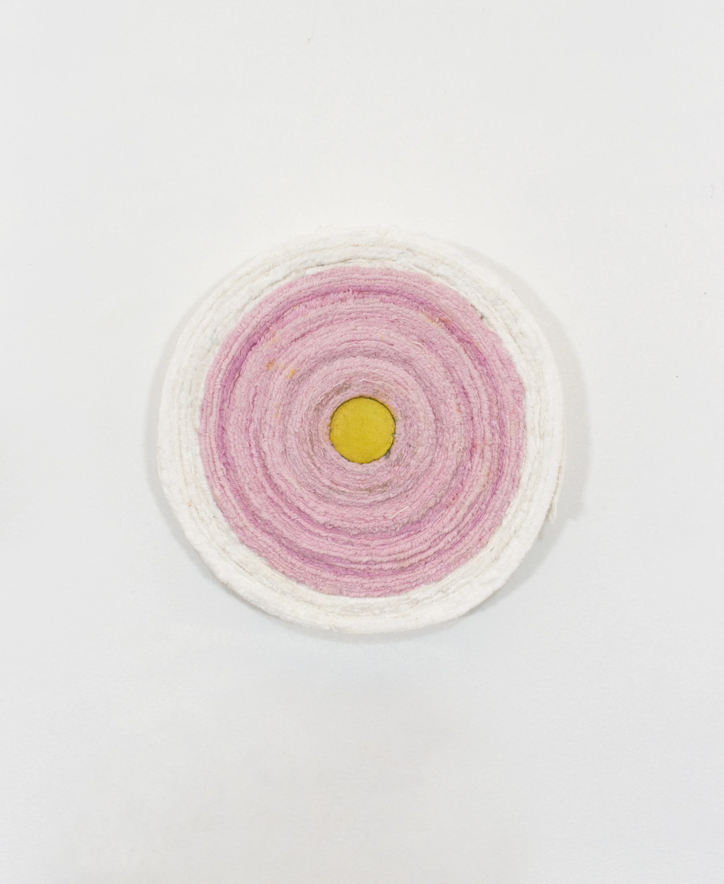 Untitled , 2016 dyed and bleached canvas, thread, oil on wood