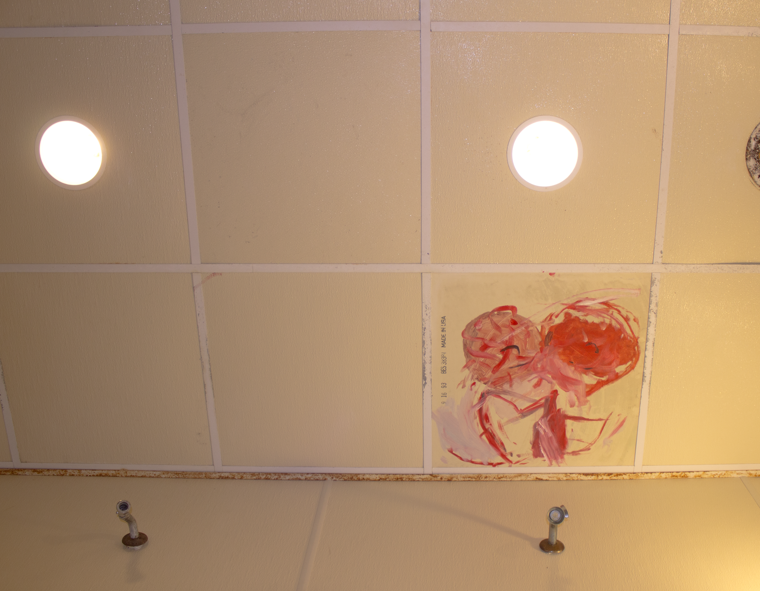 acrylic on reversed ceiling tile