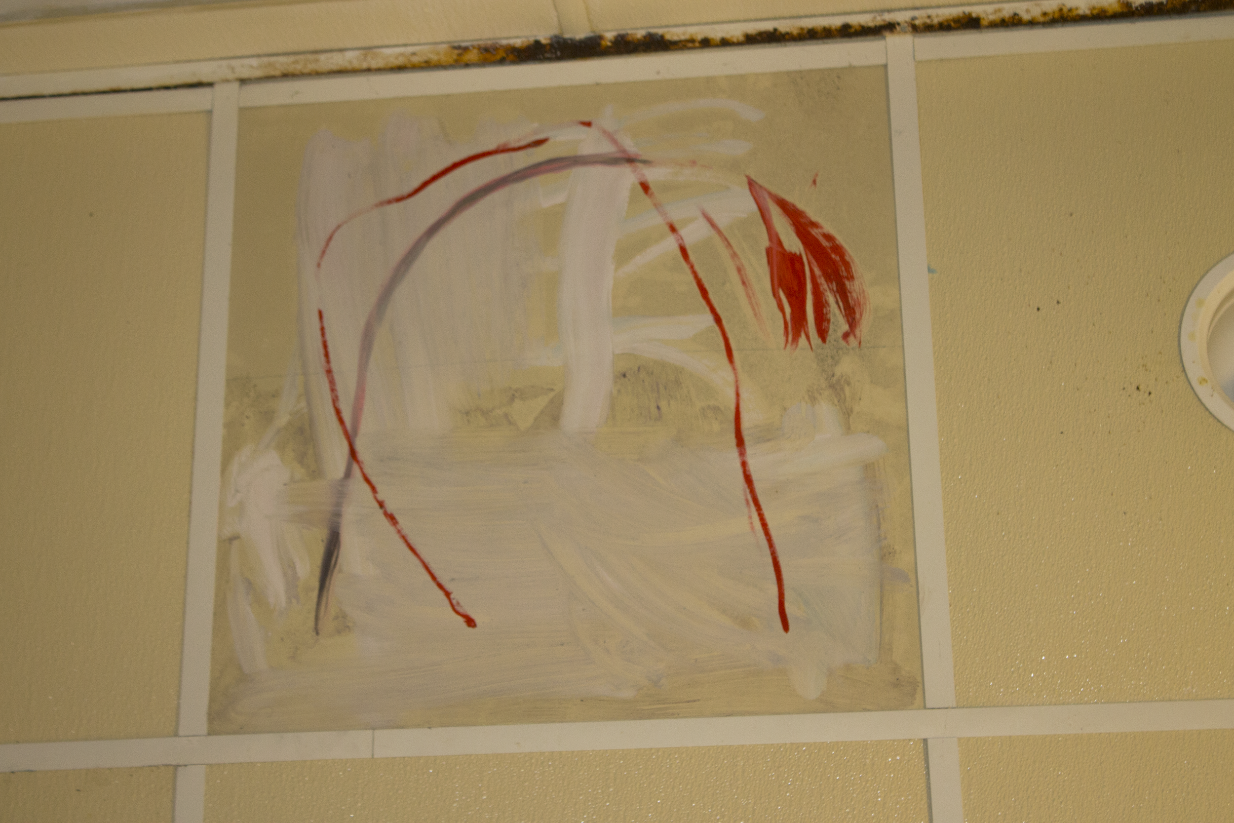 acrylic on reversed ceiling tile
