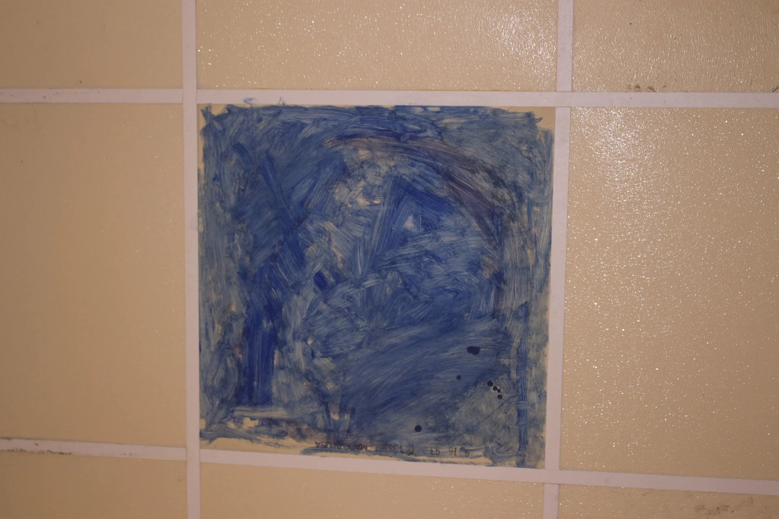 acrylic on reversed ceiling tile