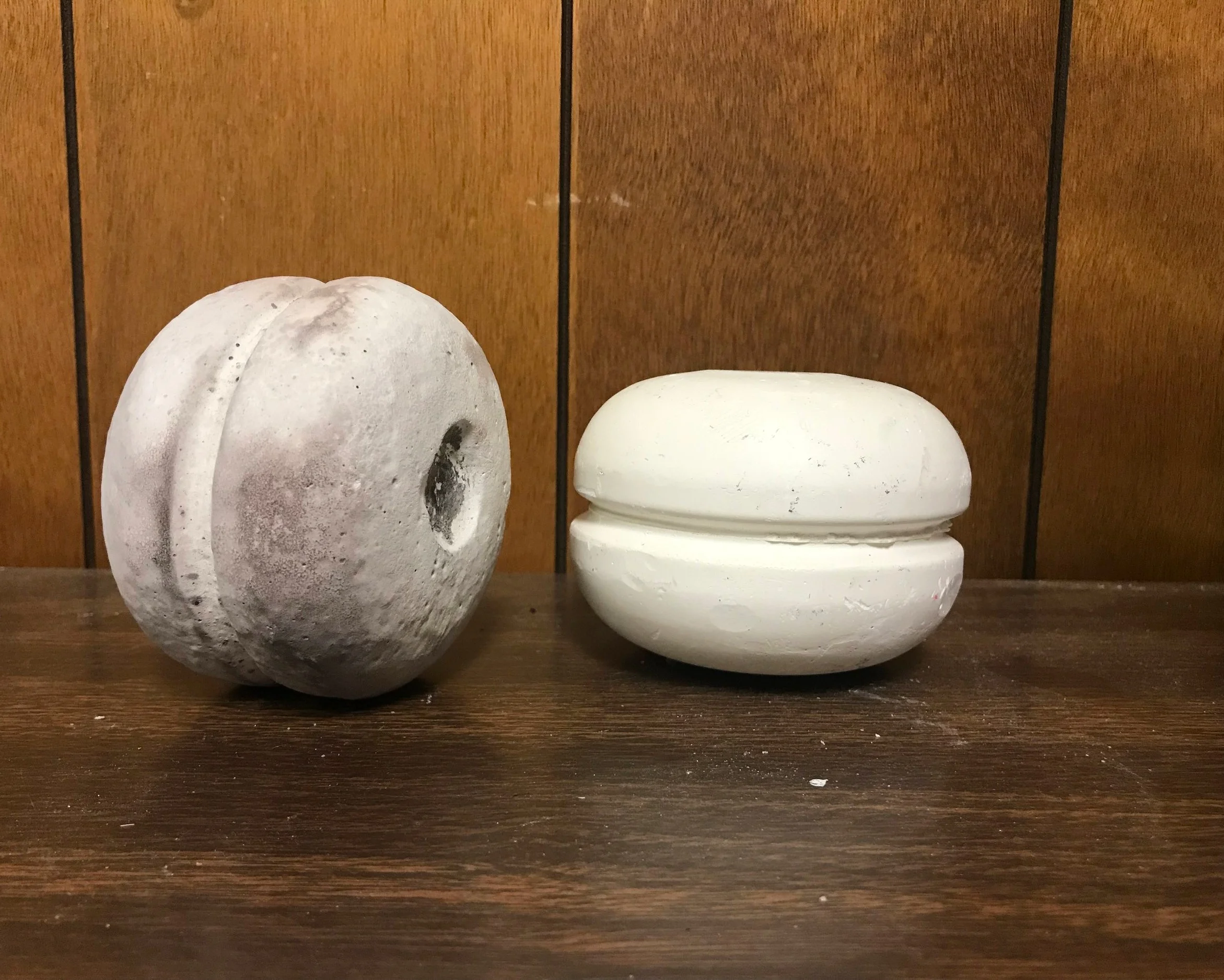 plaster casts of interiors of plungers, 2015