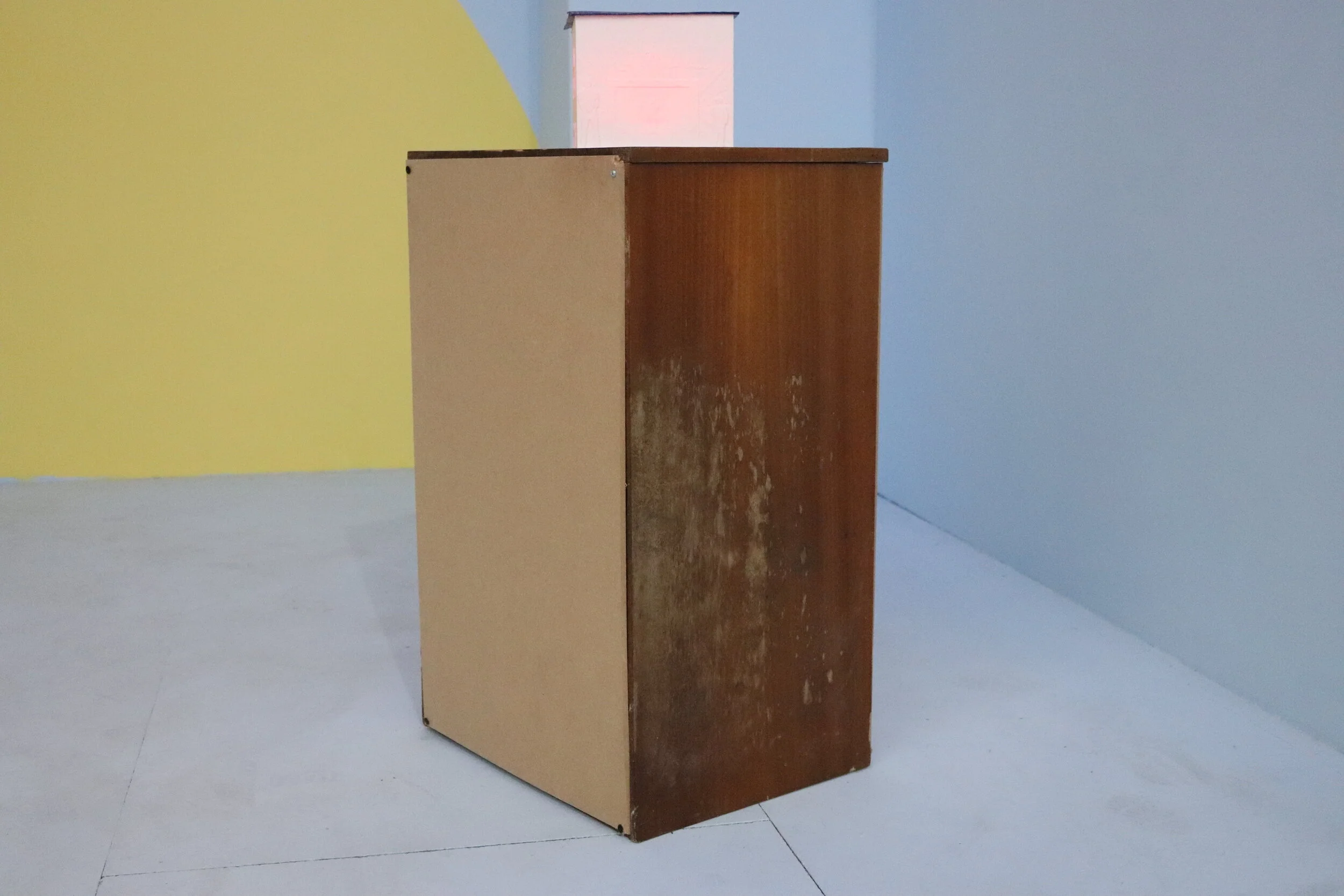  “El Cajon” (Afro-peruvian percussion instrument) with 3D model on top. 