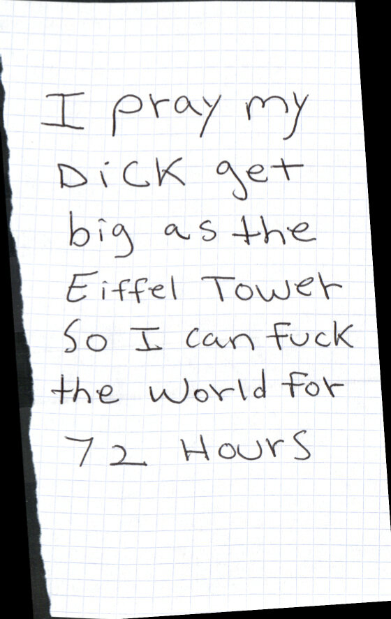 Letra de Kendrick Lamar de la canción "Backseat Freestyle," una nota que pasé arbitrariamente a un miembro de la audiencia y que en consecuencia, flotó durante la performance.