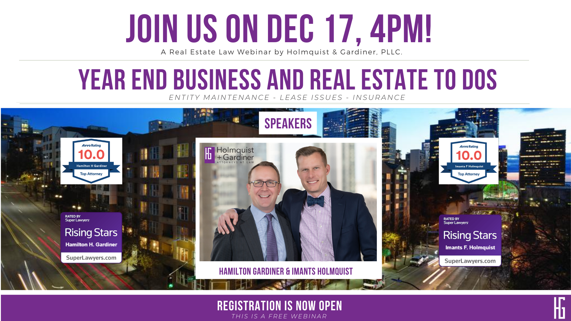 Holmquist + Gardiner inar YearEnd Business and Real Estate ToDos