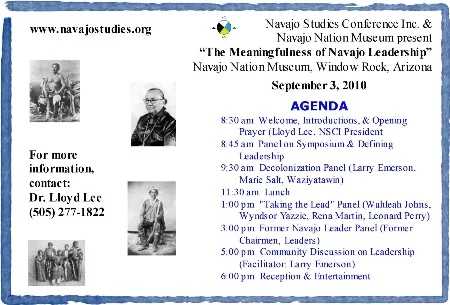 2010 Navajo Studies Symposium agenda