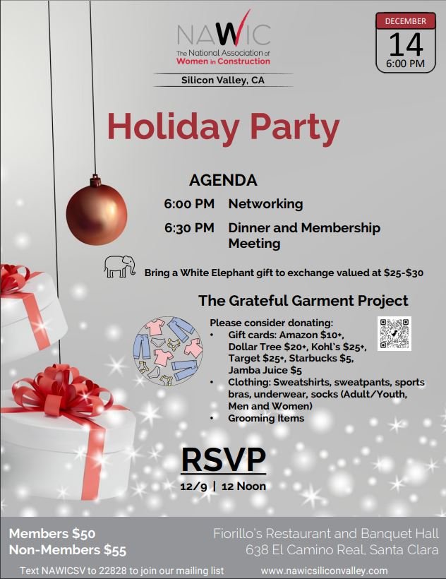 NAWIC Silicon Valley - Holiday Party - December Membership Meeting