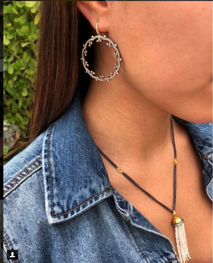 Syna Diamond Hoop Shannon Green