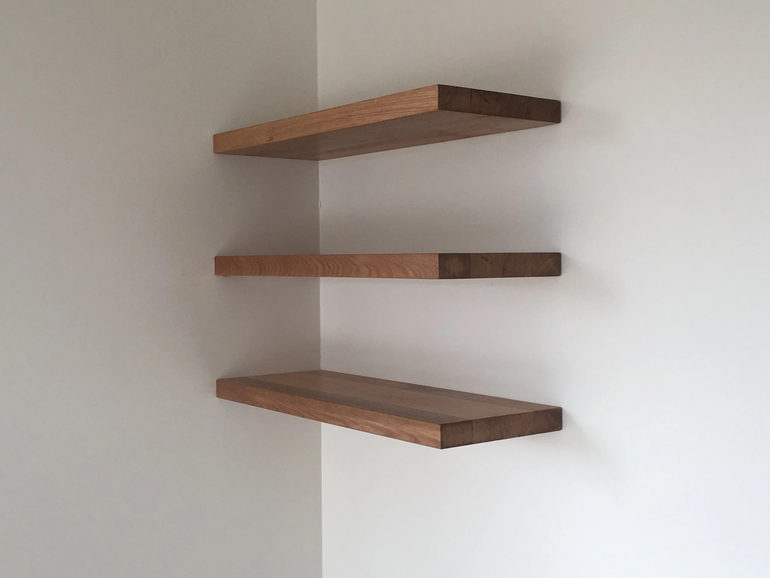 Custom-made floating shelves