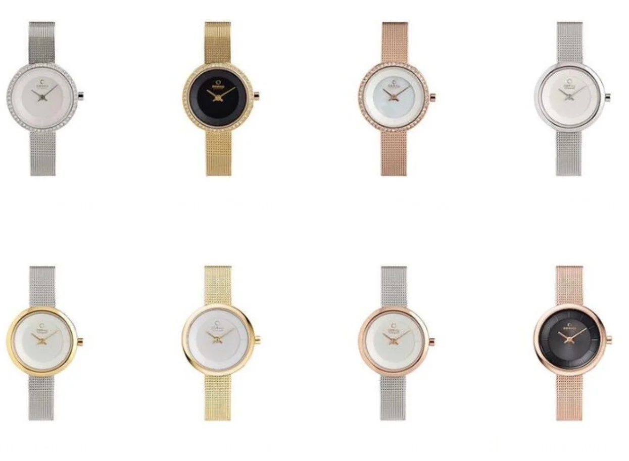 A small sampling of the sleek fashion watches that will accessorize any outfit. She'll love the slim profile and elegant look.