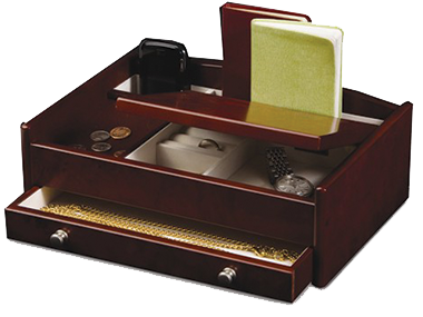 Men's fine wood Valet with one drawer for organizing his special items. Other styles available.