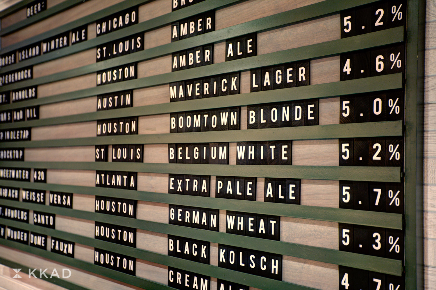 Four Points Greenway Beer Board