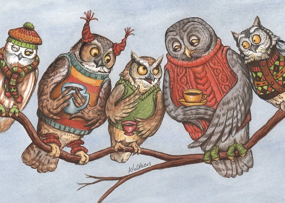 a flock of owls gossips