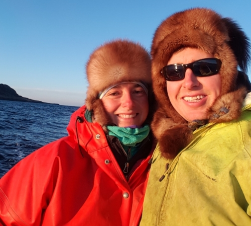 Traveling from our Uganik home to Kodiak by skiff, a cold three-hour ride in nice weather.