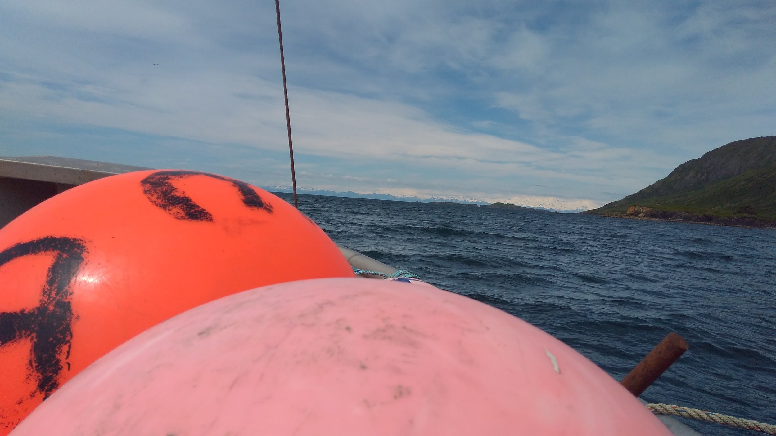 Buoys on the holding skiff