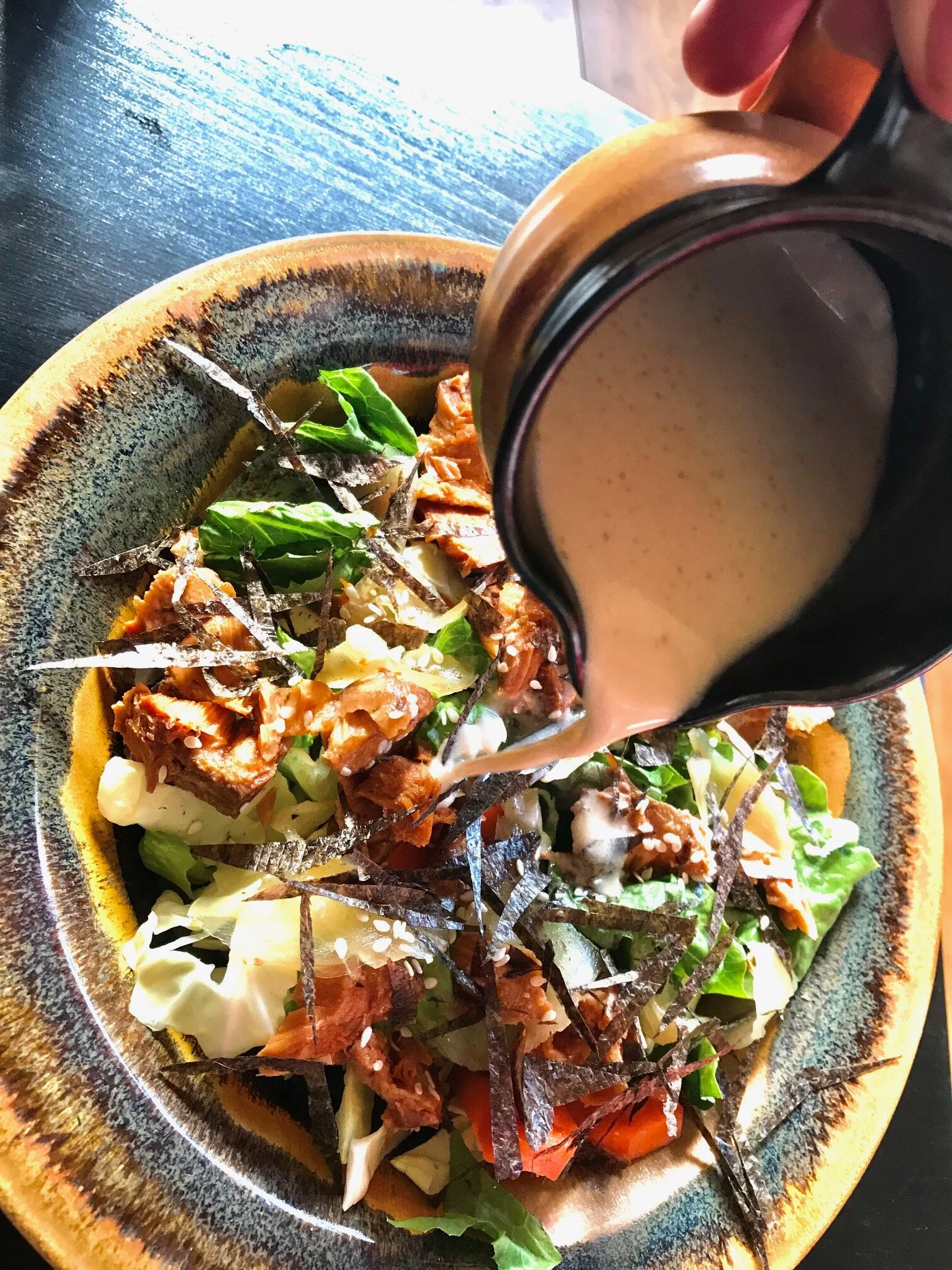 Salmon Salad with Pickled Ginger &amp; Nori