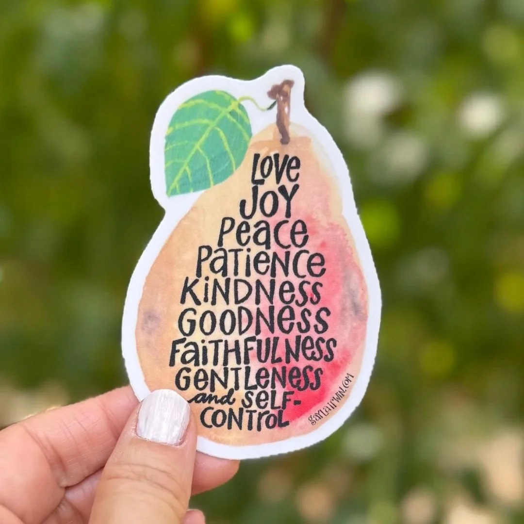 Watercolor Pear Vinyl Sticker