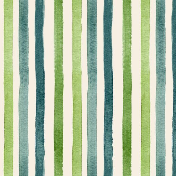Watercolor Stripes in green and teal