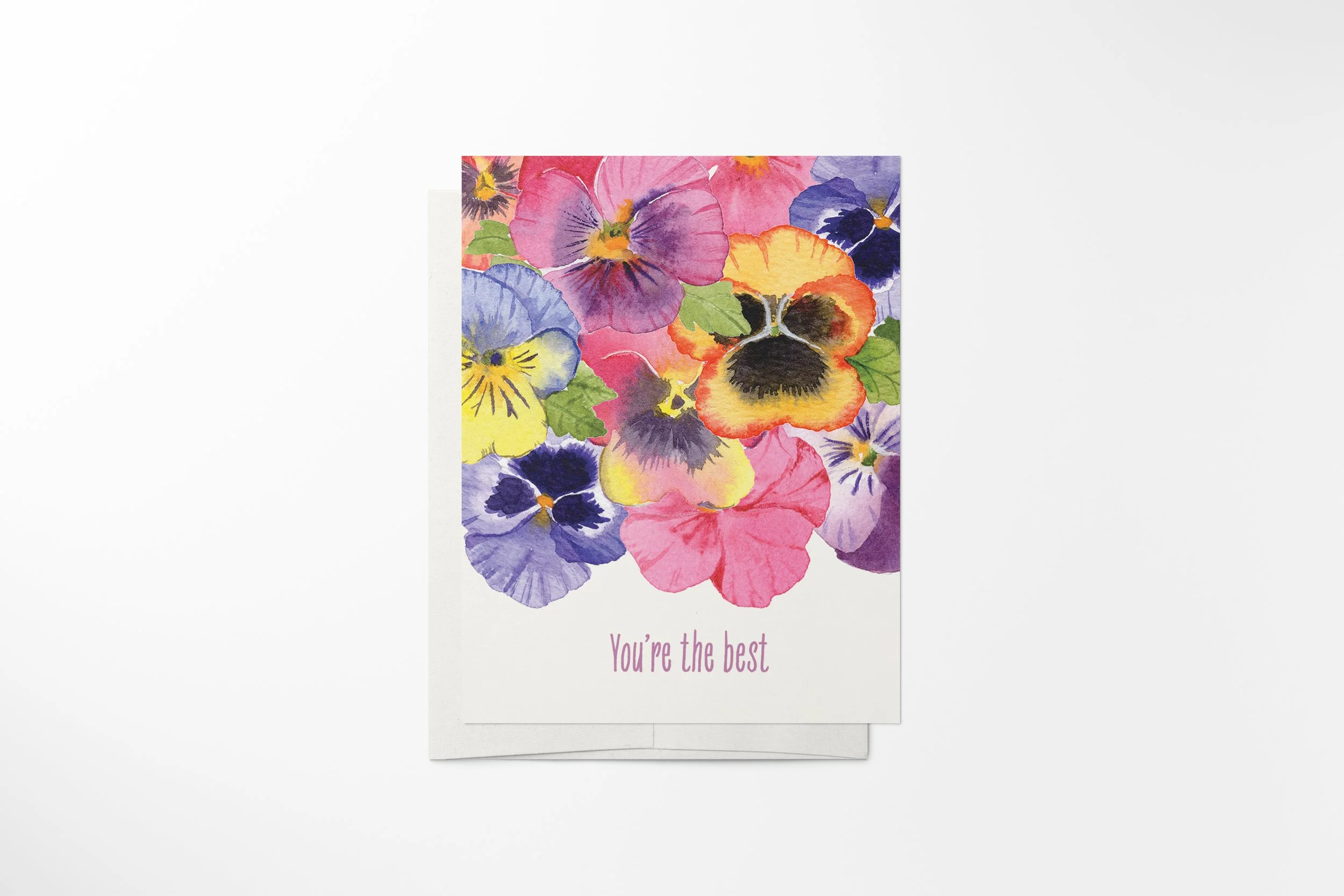 Watercolor Pansy Greeting Card — You're the Best