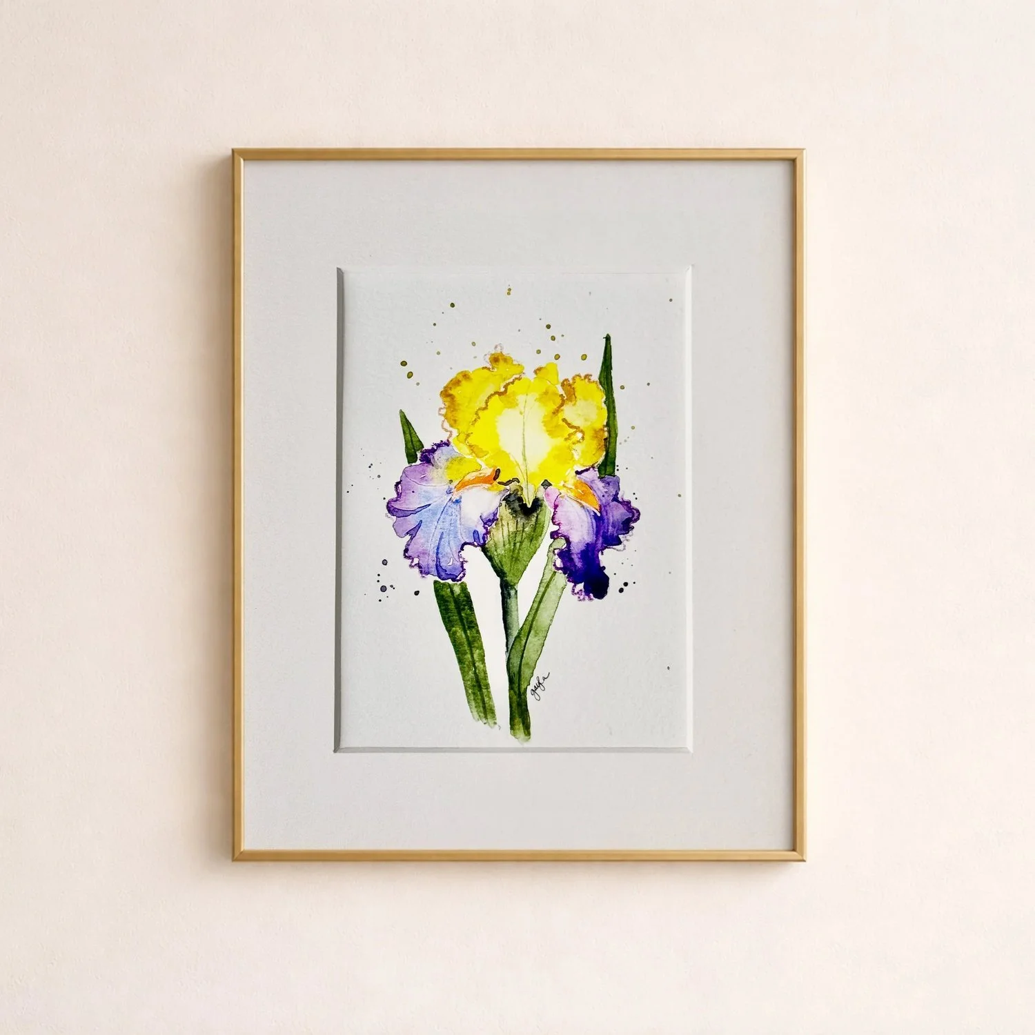 Enthralled Bearded Iris | Original Watercolor