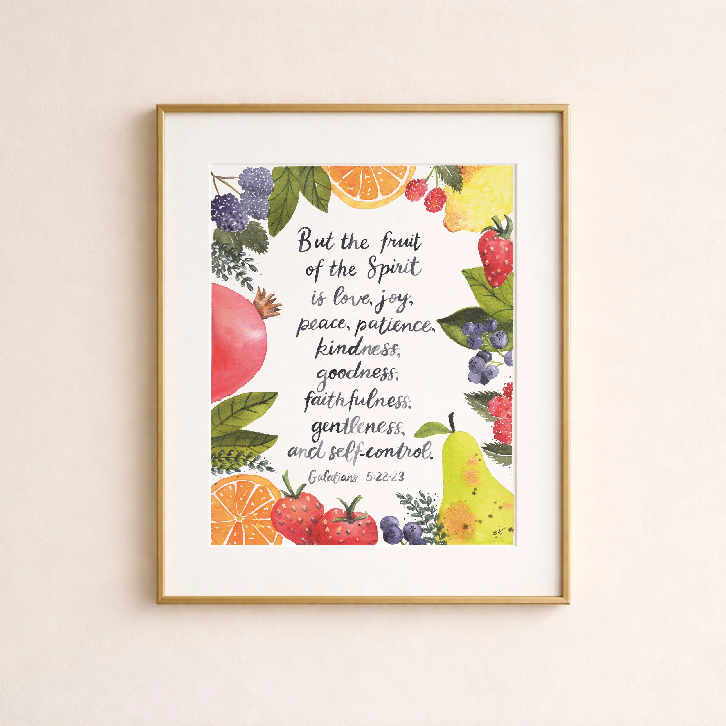 Fruit of the Spirit Art Print | Galatians 5:22-23 Scripture Wall Art