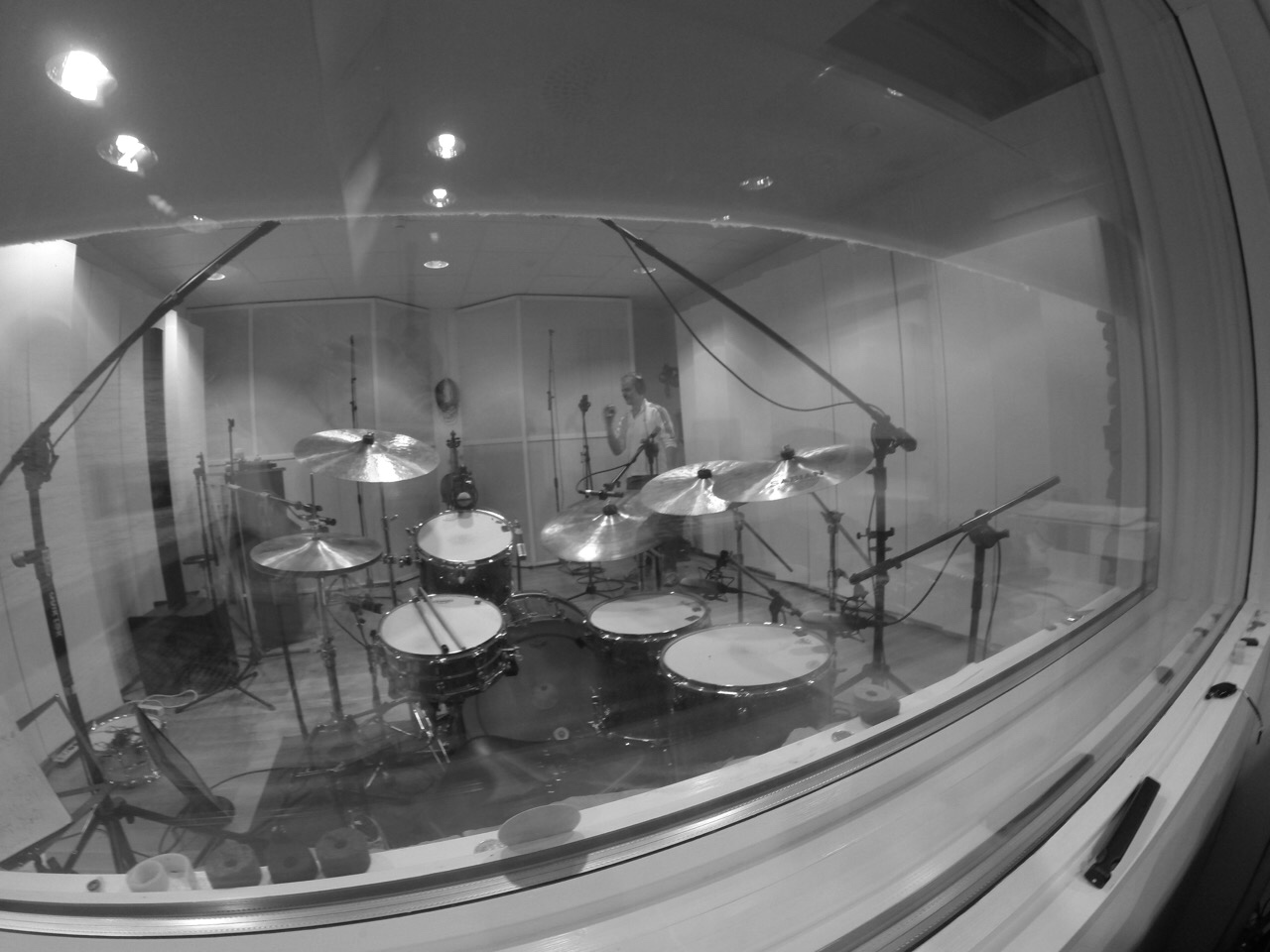  Recording drums with Michael Wikman in his studio 