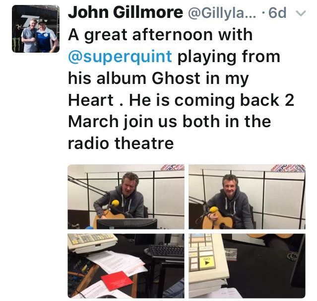 Great session with John Gilmore at BBC RADIO LANCS