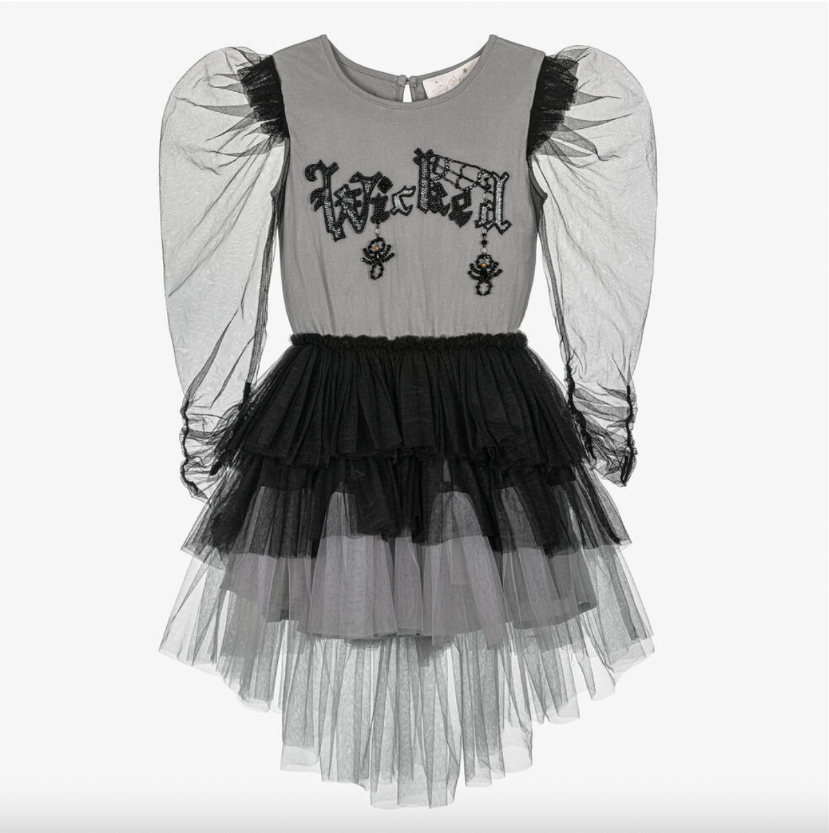 Grey &amp; Black Tulle 'Wednesday' Dress