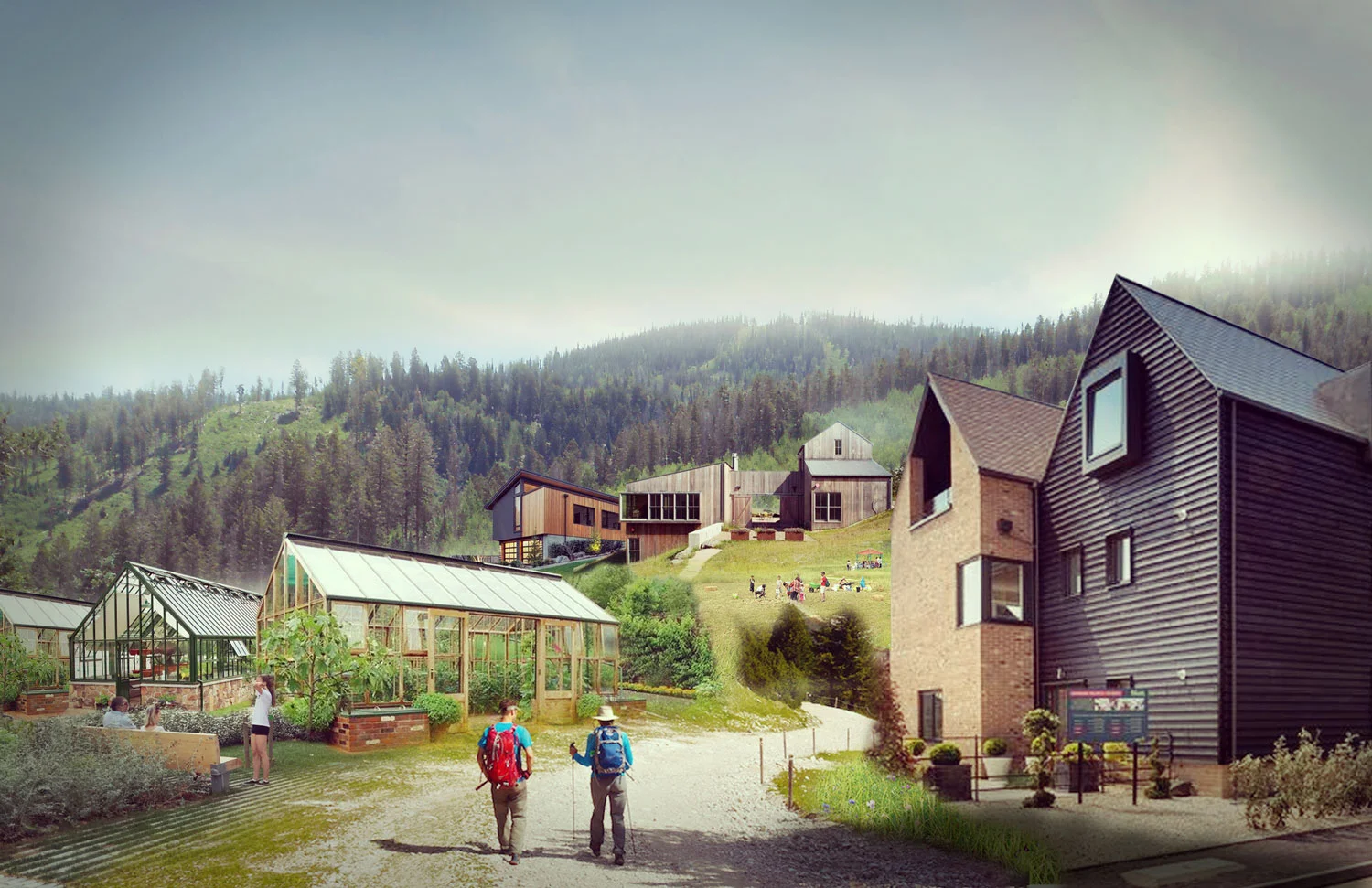 Schematic architectural collage displaying the character of the Garden Village