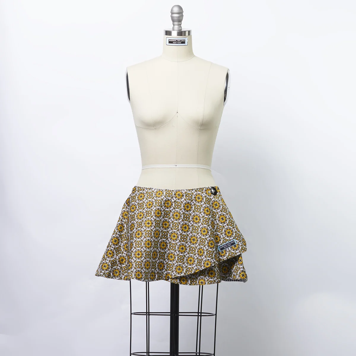 Reversible Gold MD Signature Wrap Mini Skirt