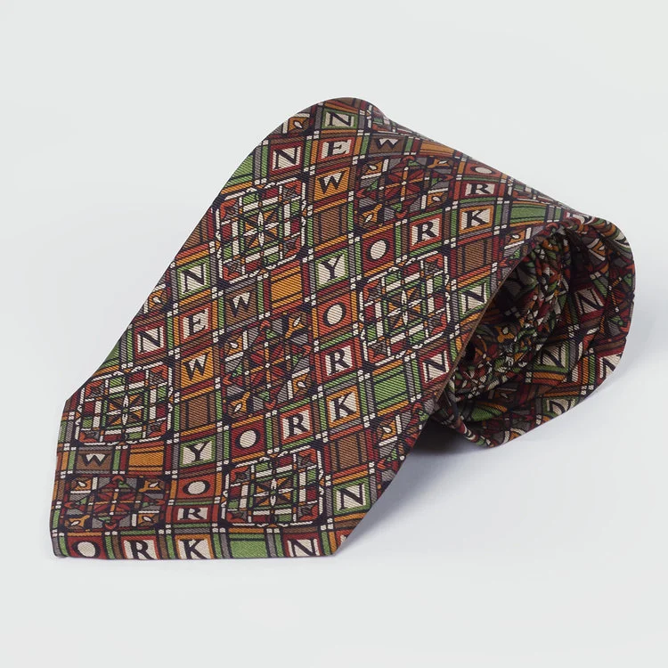 New York Mosaic Tie - Burnt