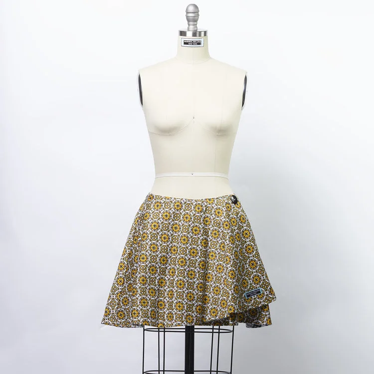 Reversible Gold MD Signature Wrap Skirt