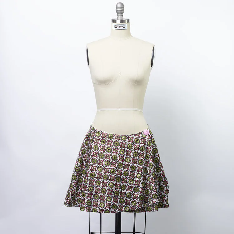 Reversible Green MD Signature Wrap Skirt