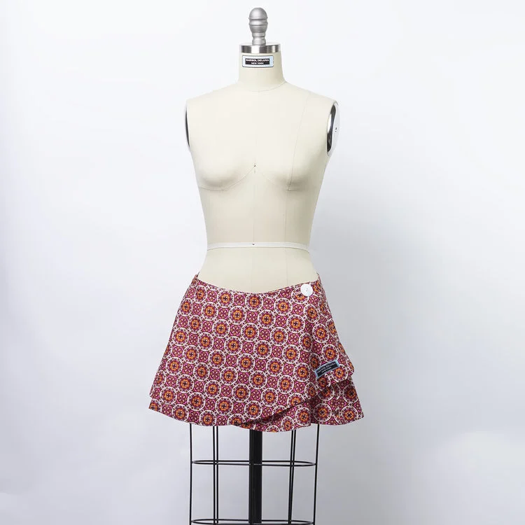 Reversible MD Pink Signature Mini Wrap Skirt