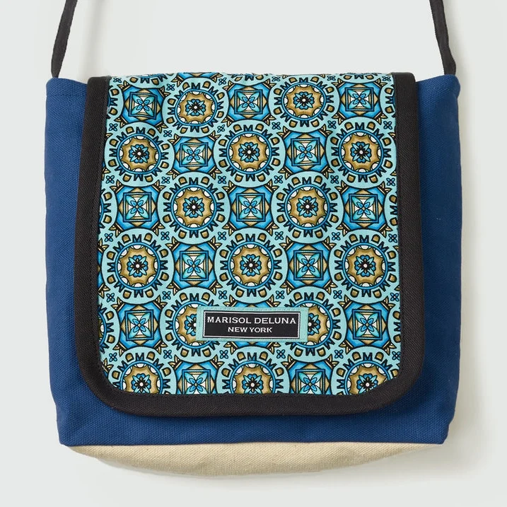 MD Blue Signature Cotton Cross Body Handbag