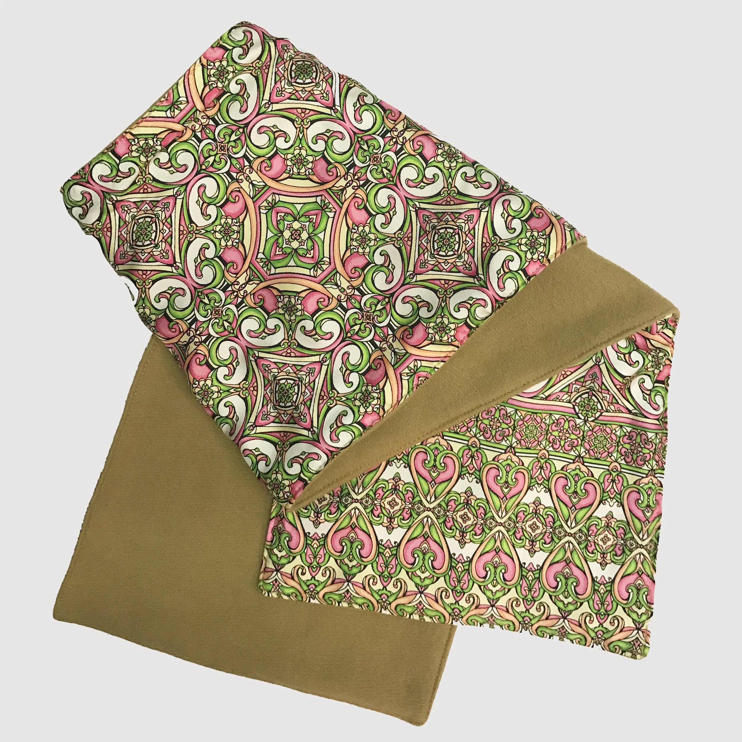 Azuelo Silk and Wool Scarf -Pink Khaki 