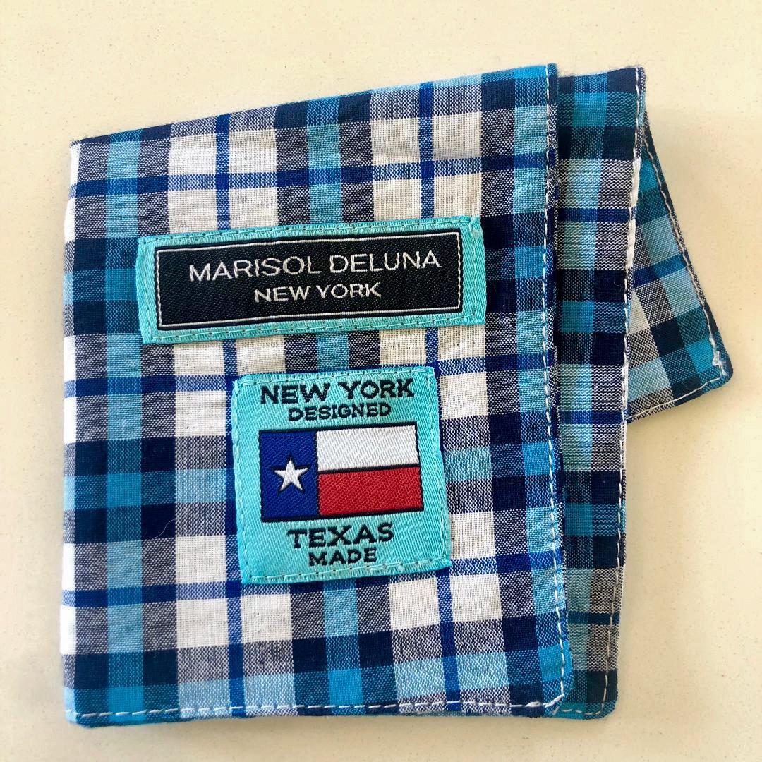 Blue and White Plaid Pocket Square