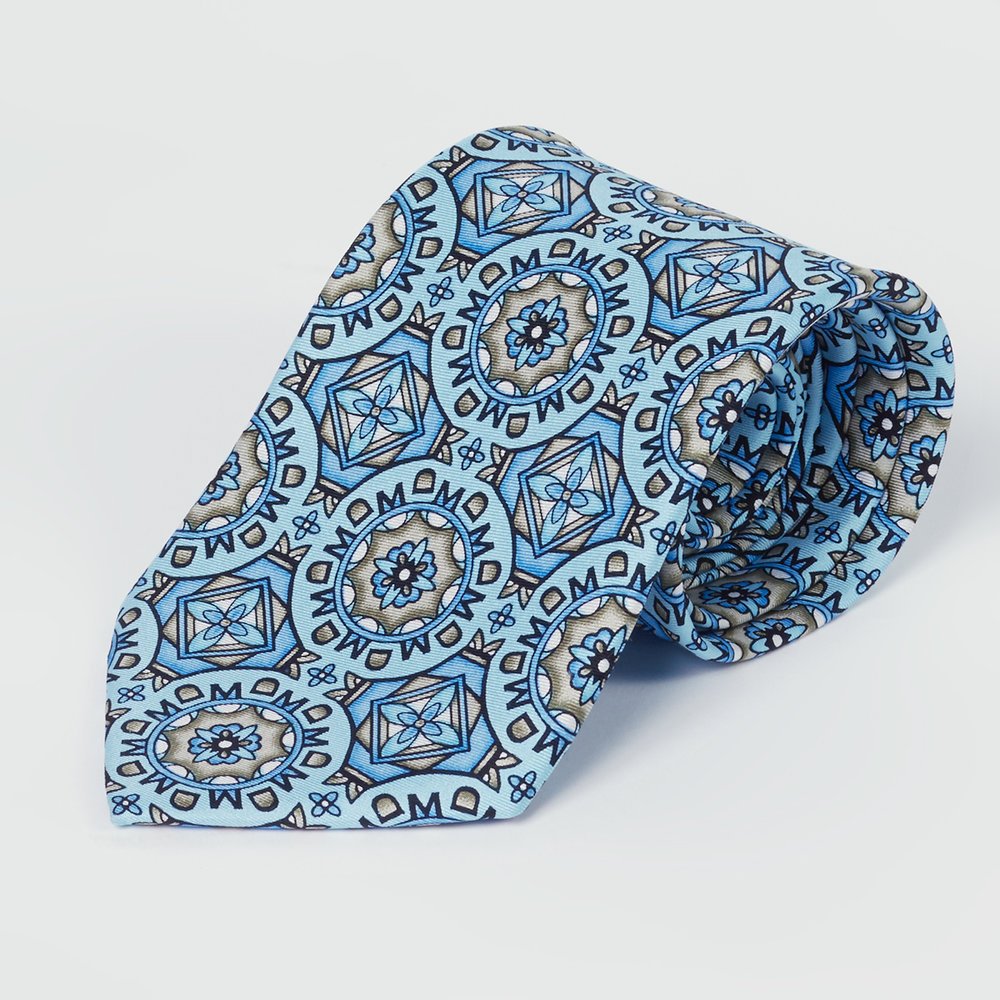 MD Signature Blue Silk Twill Tie
